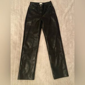 Aritzia Melina Leather Pants (black size 0)